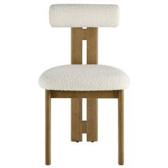Torian French Oak/Ivory Boucle Fabric Dining Chair (Set of 2) - Ornate Home
