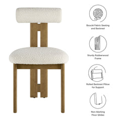 Torian French Oak/Ivory Boucle Fabric Dining Chair (Set of 2) - Ornate Home