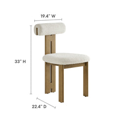 Torian French Oak/Ivory Boucle Fabric Dining Chair (Set of 2) - Ornate Home