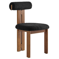 Torian Walnut/Black Boucle Fabric Dining Chair (Set of 2) - Ornate Home