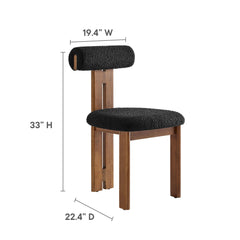 Torian Walnut/Black Boucle Fabric Dining Chair (Set of 2) - Ornate Home