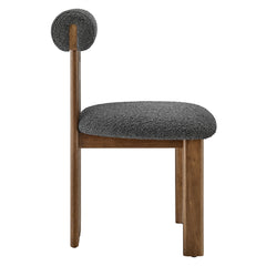 Torian Walnut/Charcoal Boucle Fabric Dining Chair (Set of 2) - Ornate Home