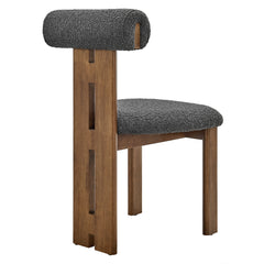 Torian Walnut/Charcoal Boucle Fabric Dining Chair (Set of 2) - Ornate Home