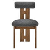 Torian Walnut/Charcoal Boucle Fabric Dining Chair (Set of 2) - Ornate Home