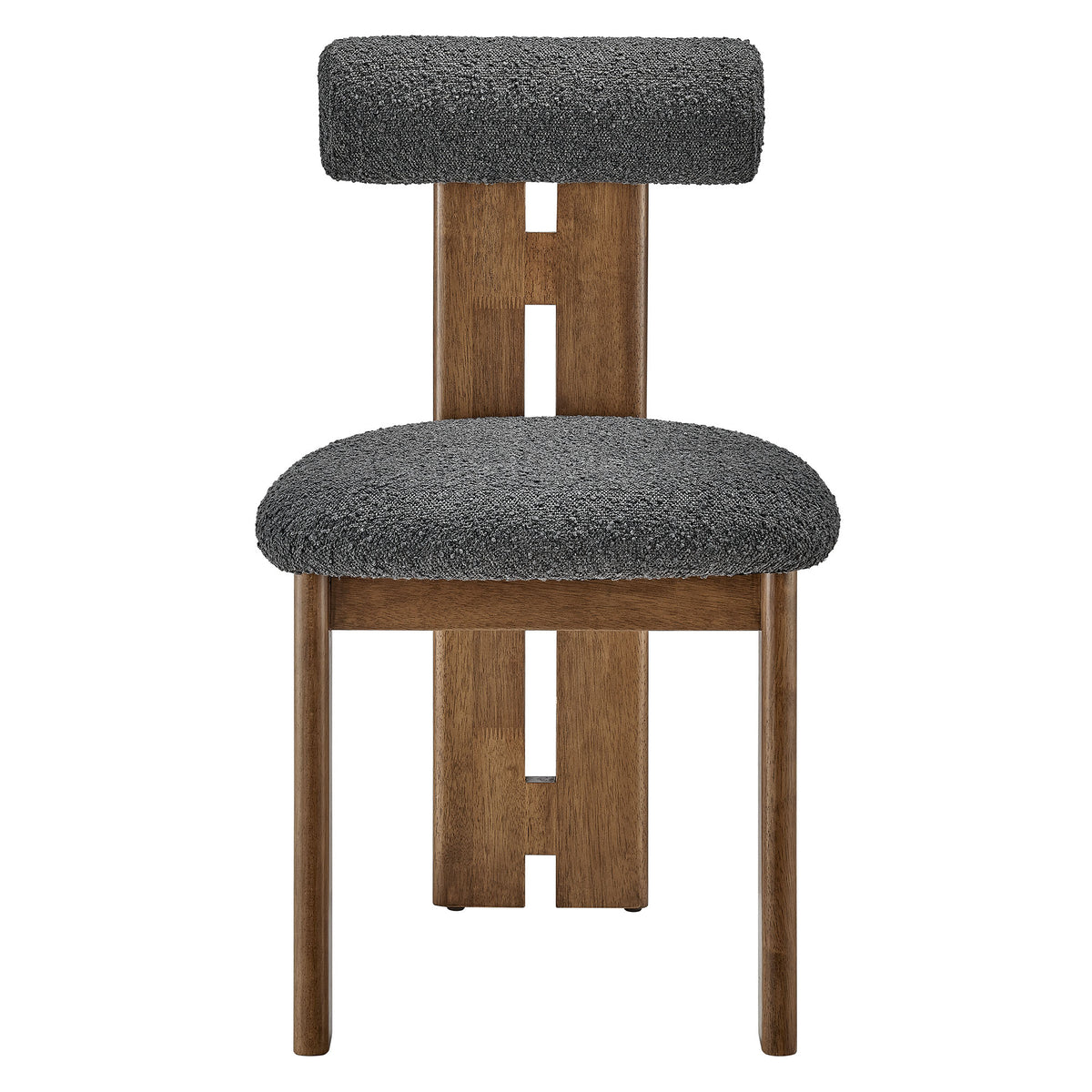 Torian Walnut/Charcoal Boucle Fabric Dining Chair (Set of 2) - Ornate Home