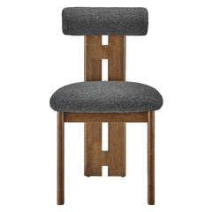 Torian Walnut/Charcoal Boucle Fabric Dining Chair (Set of 2) - Ornate Home