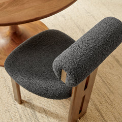 Torian Walnut/Charcoal Boucle Fabric Dining Chair (Set of 2) - Ornate Home