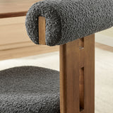 Torian Walnut/Charcoal Boucle Fabric Dining Chair (Set of 2) - Ornate Home