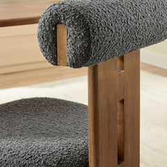 Torian Walnut/Charcoal Boucle Fabric Dining Chair (Set of 2) - Ornate Home