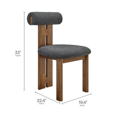 Torian Walnut/Charcoal Boucle Fabric Dining Chair (Set of 2) - Ornate Home
