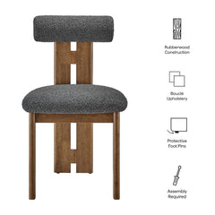 Torian Walnut/Charcoal Boucle Fabric Dining Chair (Set of 2) - Ornate Home