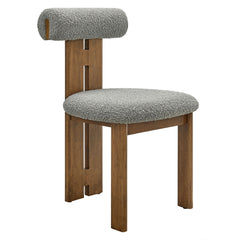 Torian Walnut/Light Gray Boucle Fabric Dining Chair (Set of 2) - Ornate Home