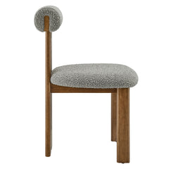 Torian Walnut/Light Gray Boucle Fabric Dining Chair (Set of 2) - Ornate Home