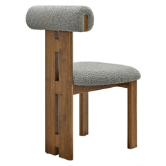 Torian Walnut/Light Gray Boucle Fabric Dining Chair (Set of 2) - Ornate Home