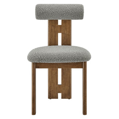 Torian Walnut/Light Gray Boucle Fabric Dining Chair (Set of 2) - Ornate Home