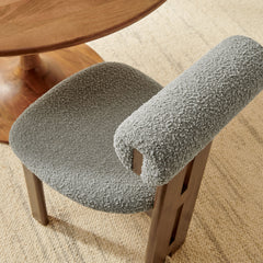 Torian Walnut/Light Gray Boucle Fabric Dining Chair (Set of 2) - Ornate Home