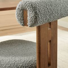 Torian Walnut/Light Gray Boucle Fabric Dining Chair (Set of 2) - Ornate Home
