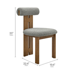 Torian Walnut/Light Gray Boucle Fabric Dining Chair (Set of 2) - Ornate Home