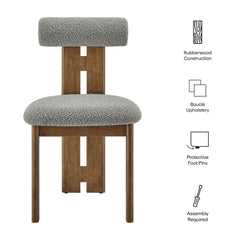 Torian Walnut/Light Gray Boucle Fabric Dining Chair (Set of 2) - Ornate Home