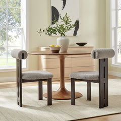 Torian Wenge Taupe Boucle Fabric Dining Chair (Set of 2) - Ornate Home