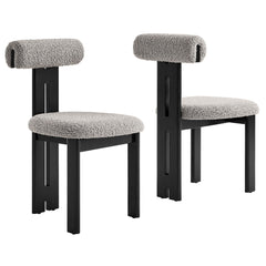 Torian Wenge Taupe Boucle Fabric Dining Chair (Set of 2) - Ornate Home