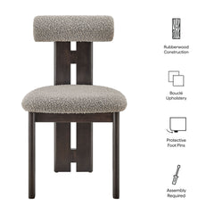 Torian Wenge Taupe Boucle Fabric Dining Chair (Set of 2) - Ornate Home