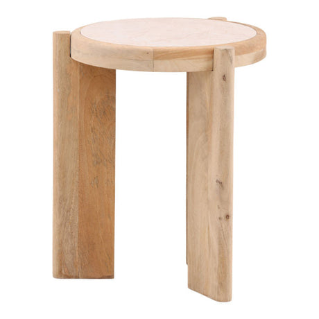Torin Beige/Natural Side Table - Ornate Home