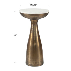Torin Brass Marble & Drink Table - Ornate Home