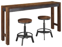 Torjin Brown/Gray Counter Height Dining Table and 2 Barstools - Ornate Home
