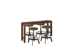 Torjin Brown/Gray Counter Height Dining Table with 4 Barstools - Ornate Home