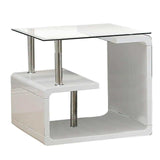 Torkel  White/Chrome  End Table - Ornate Home