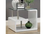 Torkel  White/Chrome  End Table - Ornate Home