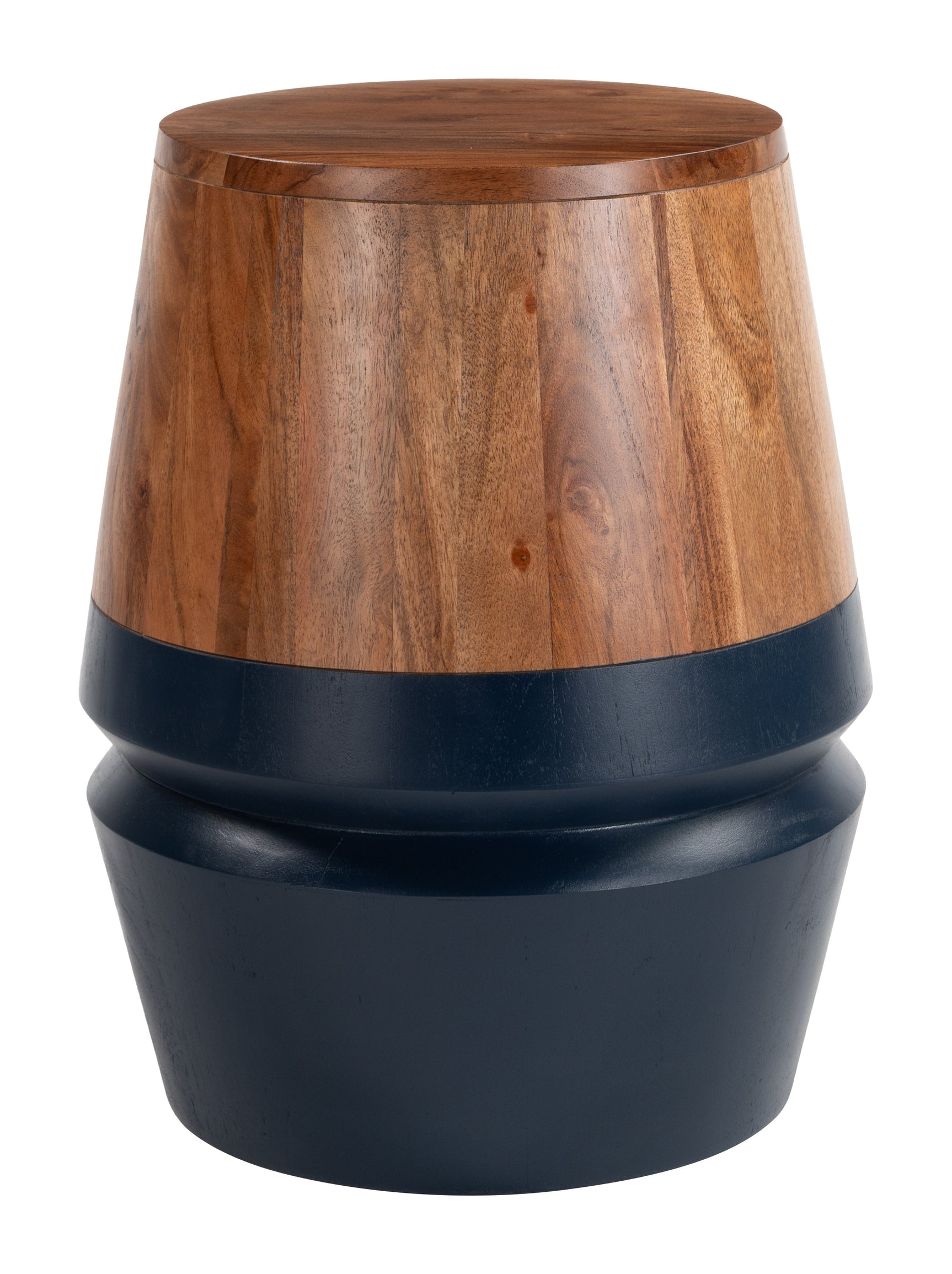 Tornos Walnut & Deep Blue Side Table - Ornate Home