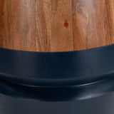 Tornos Walnut & Deep Blue Side Table - Ornate Home