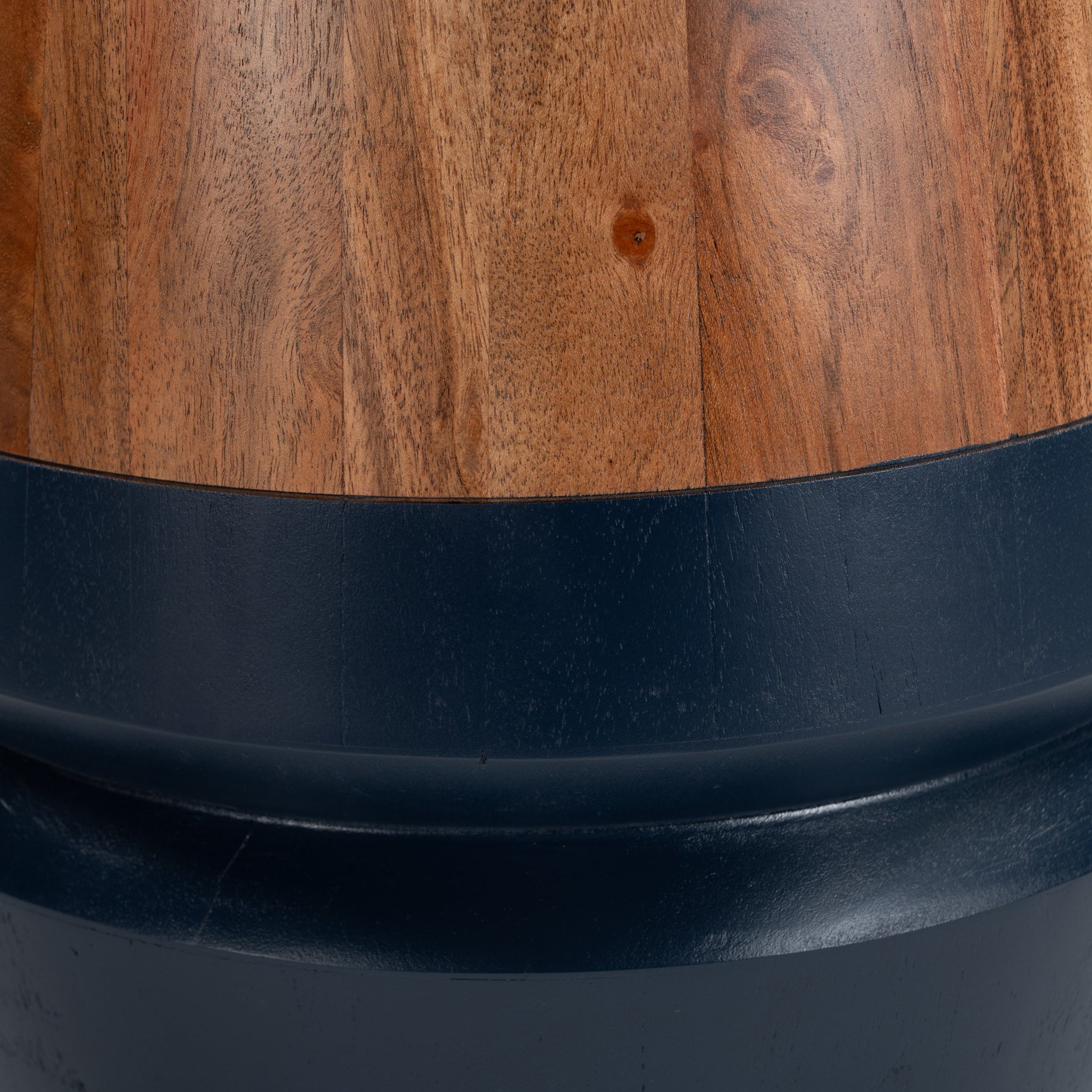 Tornos Walnut & Deep Blue Side Table - Ornate Home