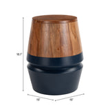 Tornos Walnut & Deep Blue Side Table - Ornate Home