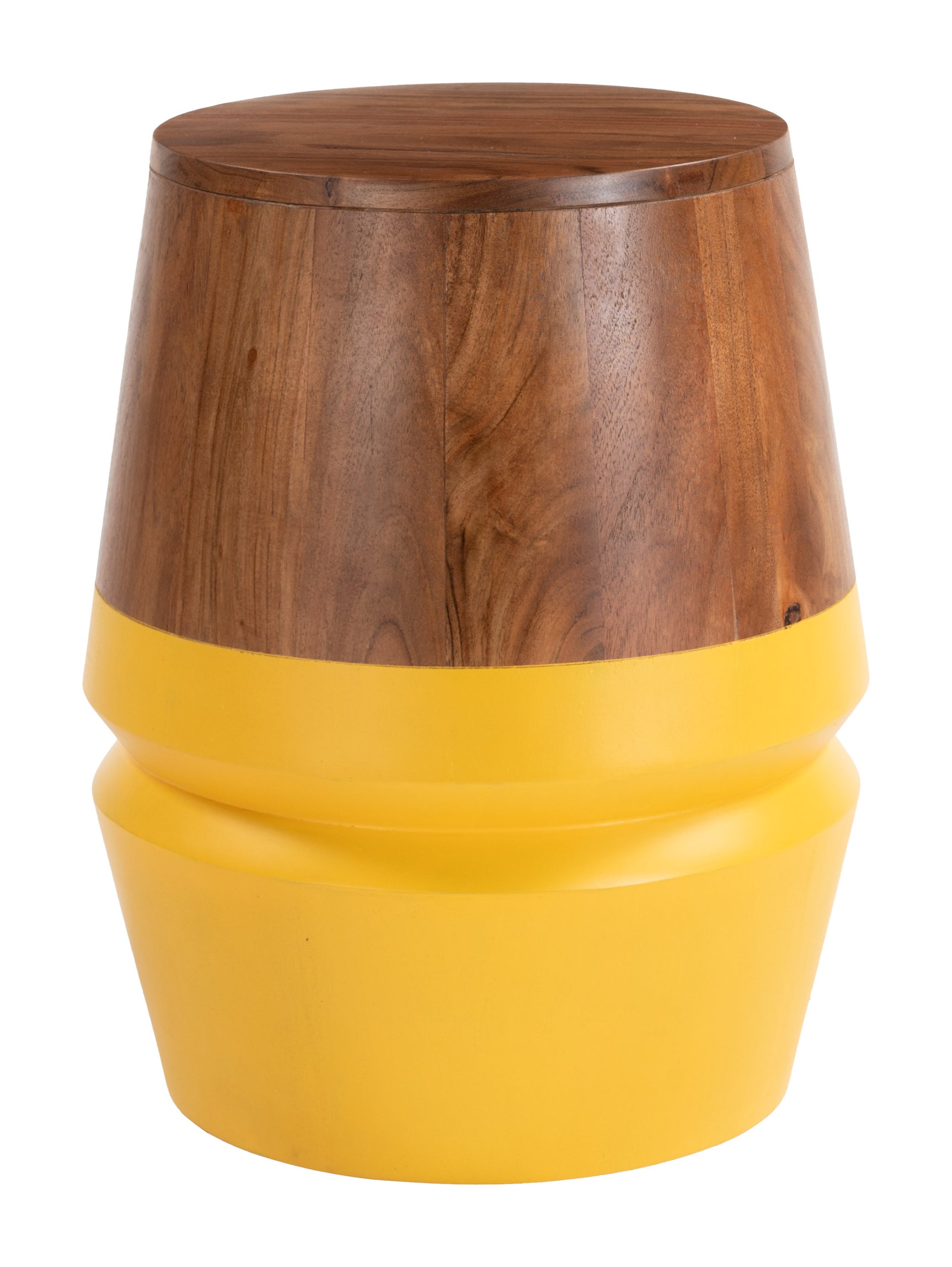 Tornos Walnut & Yellow Side Table - Ornate Home