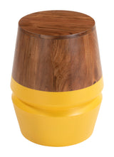 Tornos Walnut & Yellow Side Table - Ornate Home