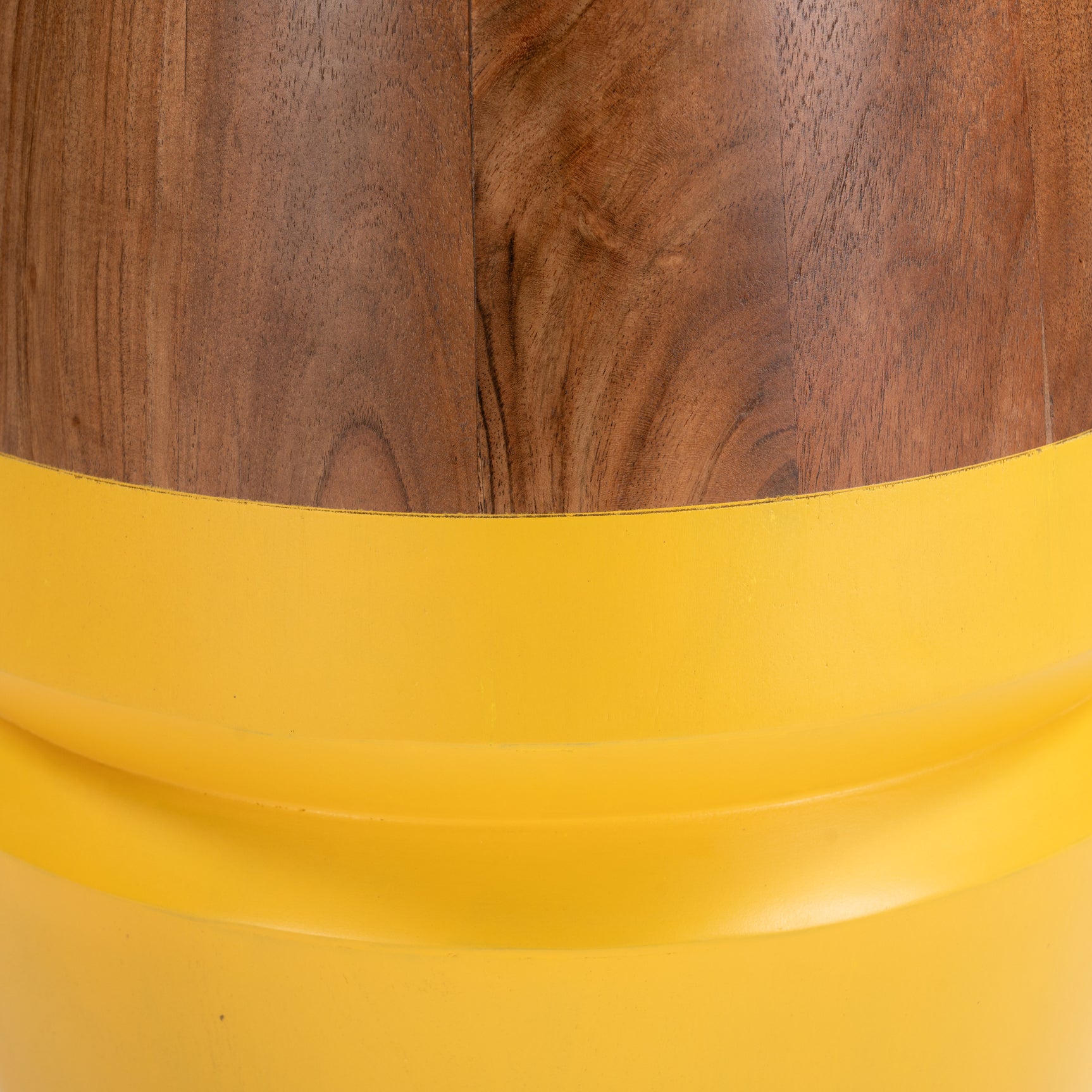 Tornos Walnut & Yellow Side Table - Ornate Home