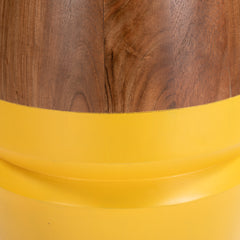 Tornos Walnut & Yellow Side Table - Ornate Home