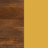 Tornos Walnut & Yellow Side Table - Ornate Home