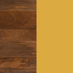 Tornos Walnut & Yellow Side Table - Ornate Home