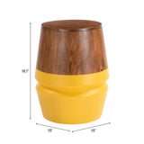 Tornos Walnut & Yellow Side Table - Ornate Home