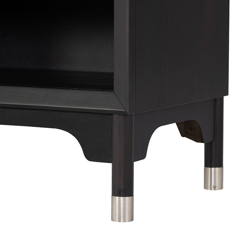 Torrance Black Nightstand w/ USB - Ornate Home