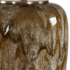 Torrence Brown/White Glazed Table Lamp - Ornate Home