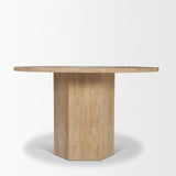 Torreno Beige 42" Round Pedestal Dining Table - Ornate Home
