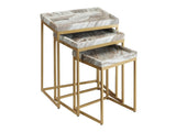 Torrento Gold/White Marble 3-Piece Nesting Tables - Ornate Home