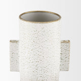 Torres Off-White/Gold Tall Textured Metal Vase - Ornate Home