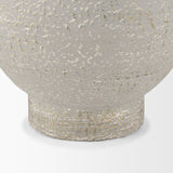 Torres Off-White/Gold Tall Textured Metal Vase - Ornate Home