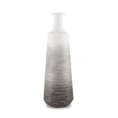 Toru White/Gray Tall Ombre Metal Vase - Ornate Home